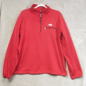 The North Face Men’s Red Embroidered Logo UltraWick 1/4 Zip Up Fleece Pullover L